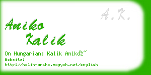 aniko kalik business card